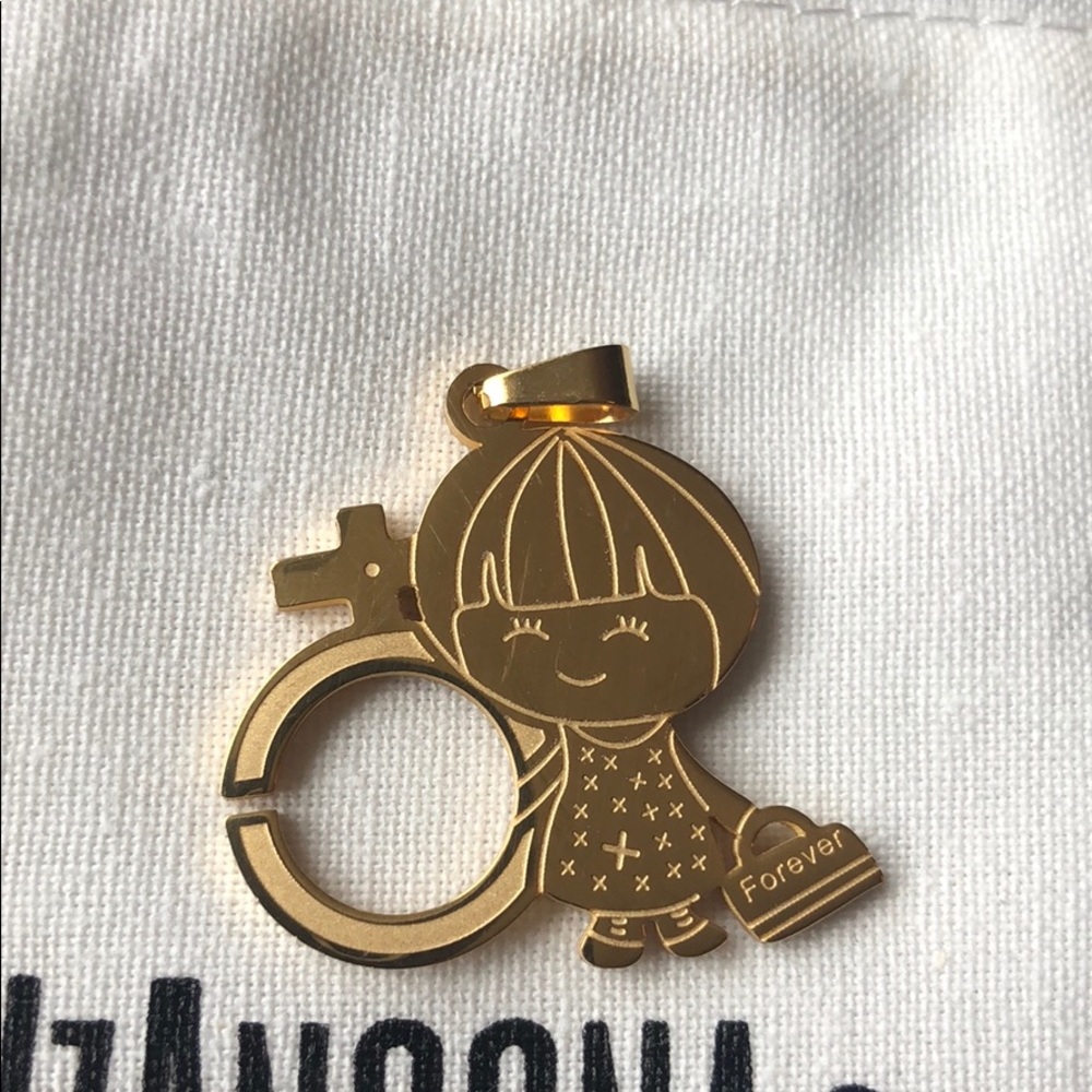 Stainless Steel Gold Girls Charms Metal Pendant